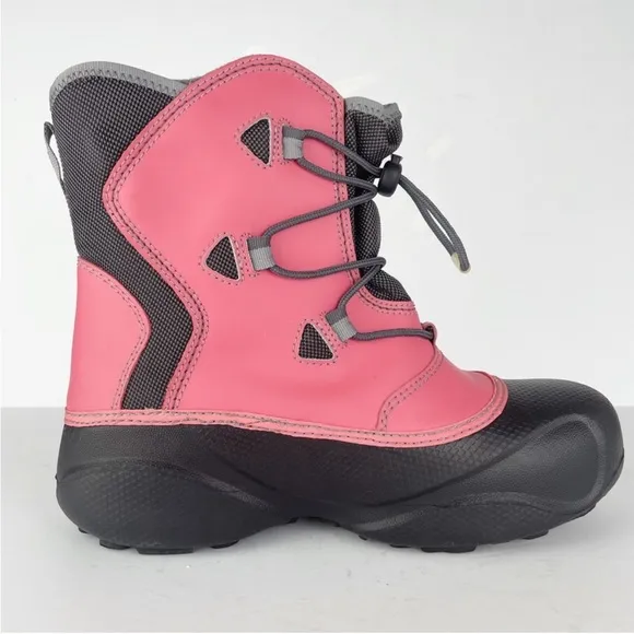 Sorel IcePack Pink Black Techlite Warm Cozy Winter Snow Rain Boots