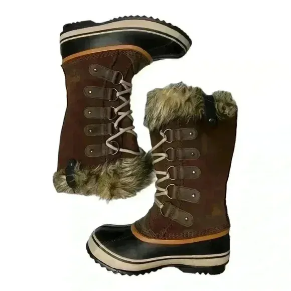 SOREL Joan of Arctic Boots Lined Waterproof Brown Women’s Size 6
