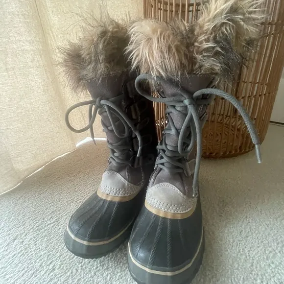 Sorel Joan of Arctic Snow Boots Winter Grey sz 7‎ Woman