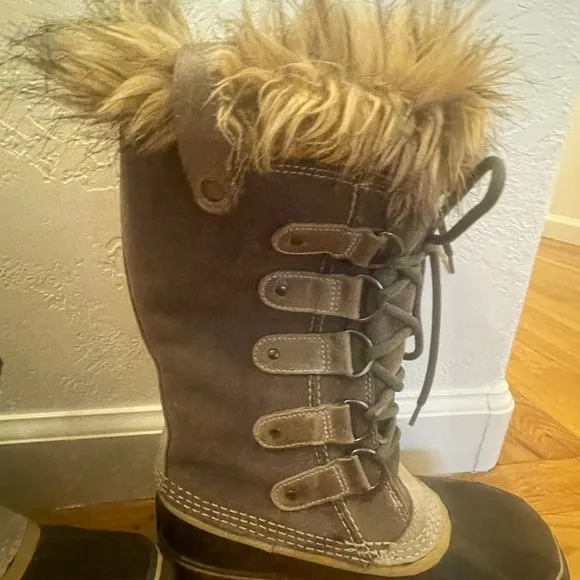 Sorel Joan of Arctic Snow Boots Winter Grey sz 7‎ Woman