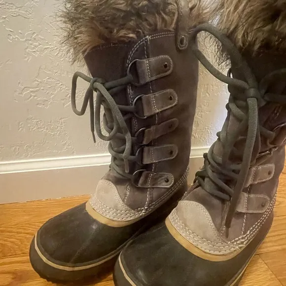 Sorel Joan of Arctic Snow Boots Winter Grey sz 7‎ Woman