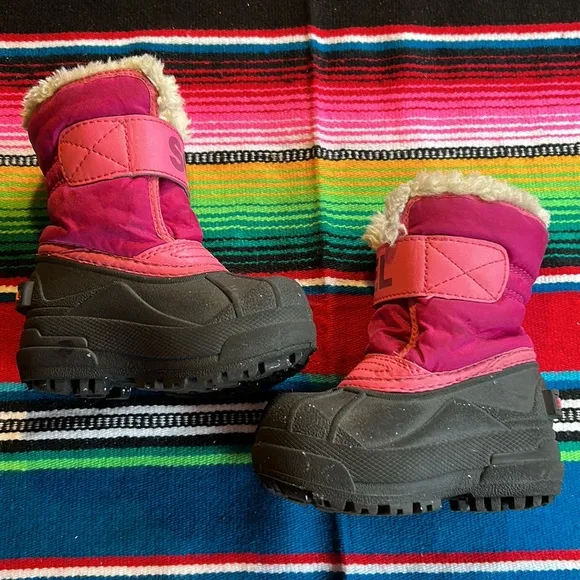 SOREL Kid's Commander Grip-Strap Fleece Snow Boots