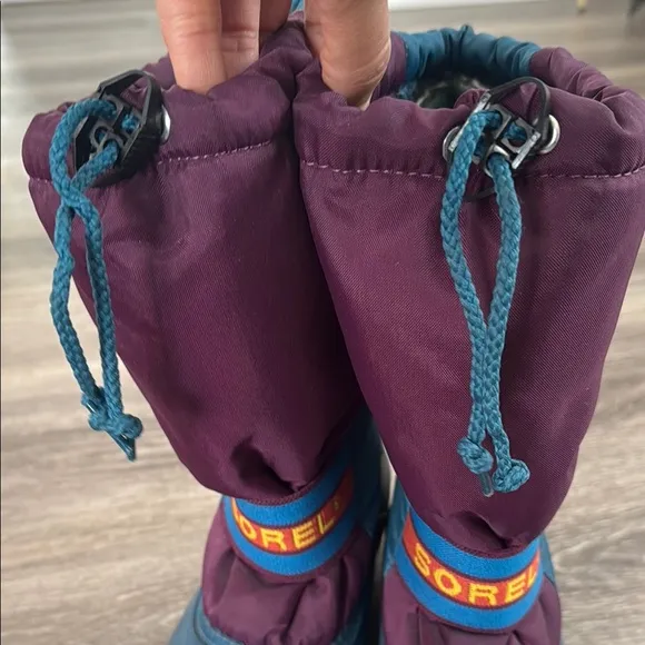 Sorel Kids Teal &amp; Purple Winter Boots 6 Canadian original Waterproof Insulated