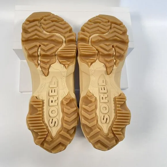 Sorel Kinetic Breakthru Acadia Waterproof Boots Womens Tan Buff Size 10 New