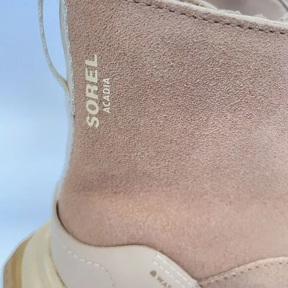 Sorel Kinetic Breakthru Acadia Waterproof Boots Womens Tan Buff Size 10 New