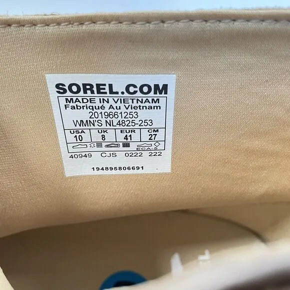 Sorel Kinetic Breakthru Acadia Waterproof Boots Womens Tan Buff Size 10 New