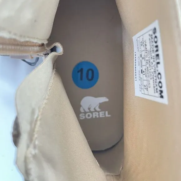 Sorel Kinetic Breakthru Acadia Waterproof Boots Womens Tan Buff Size 10 New