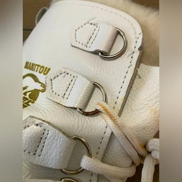 SOREL Manitou White Waterproof Leather Snow Wool Lined Winter Boots size 7