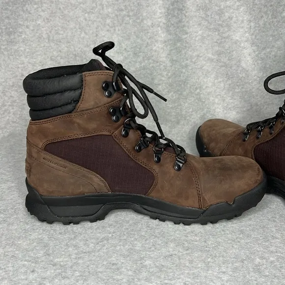 Sorel Mens Size 10 Brown Leather Lace Up Vail Waterproof Hiking Boots Casual