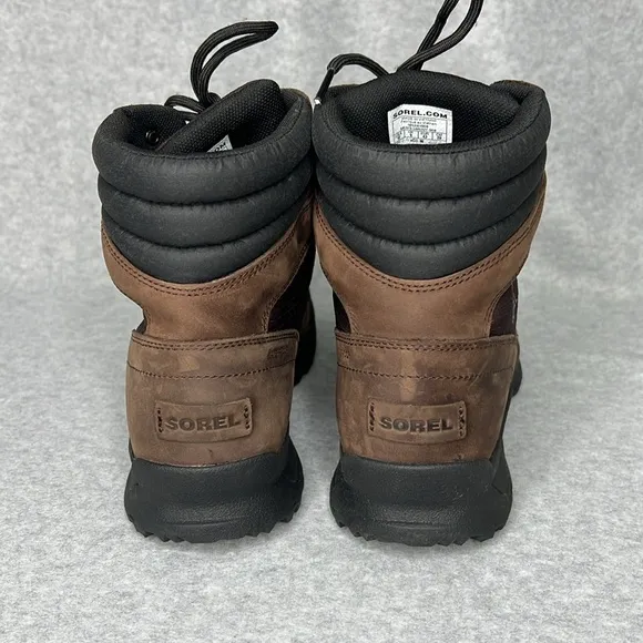 Sorel Mens Size 10 Brown Leather Lace Up Vail Waterproof Hiking Boots Casual