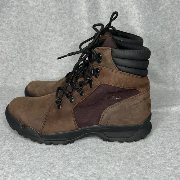 Sorel Mens Size 10 Brown Leather Lace Up Vail Waterproof Hiking Boots Casual