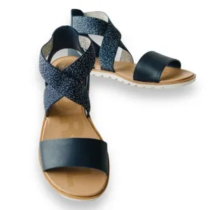 Sorel Shoes WMNS 11 Blue Ella II Leather Ankle Strap Sandals Nocturnal Sea Salt