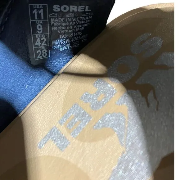 Sorel Shoes WMNS 11 Blue Ella II Leather Ankle Strap Sandals Nocturnal Sea Salt