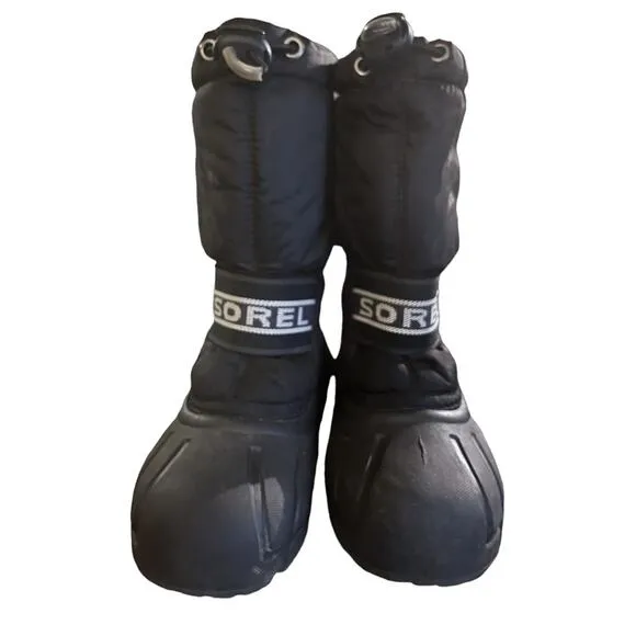 Sorel Winter Boots Youth Cub Black Snow Boots Waterproof and Lined