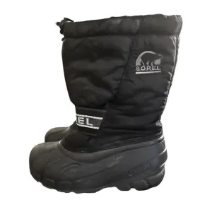 Sorel Winter Boots Youth Cub Black Snow Boots Waterproof and Lined