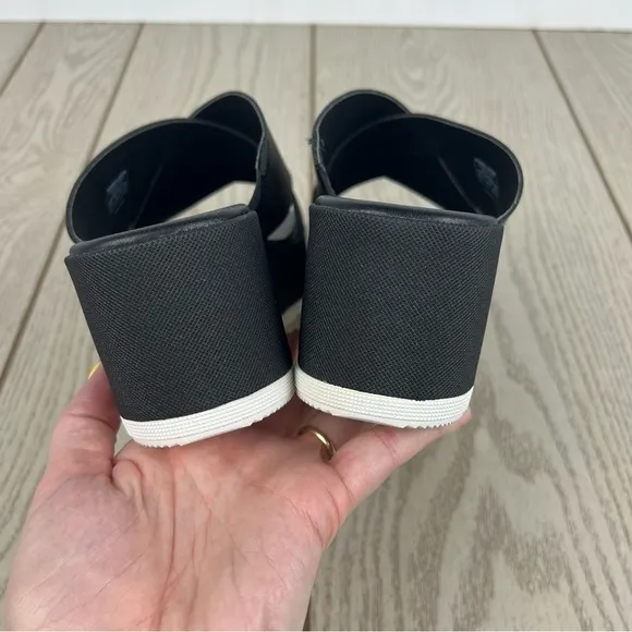 Sorel Women's Cameron Flatform Mule Sandals US10 Black &amp; Sea Salt $125