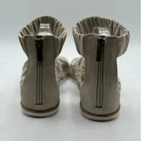 Sorel Women's Ella II Ankle Strap Leather Upper Sandals in Taupe Size 9.5