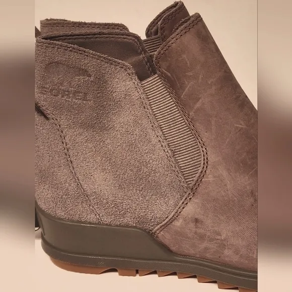 SOREL Women's Evie Pull-On leather booties in Quarry size 6.5