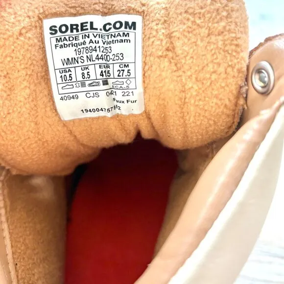Sorel Women's Kinetic RNEGD Leather Conquest Boot | Tan/Coral 10.5