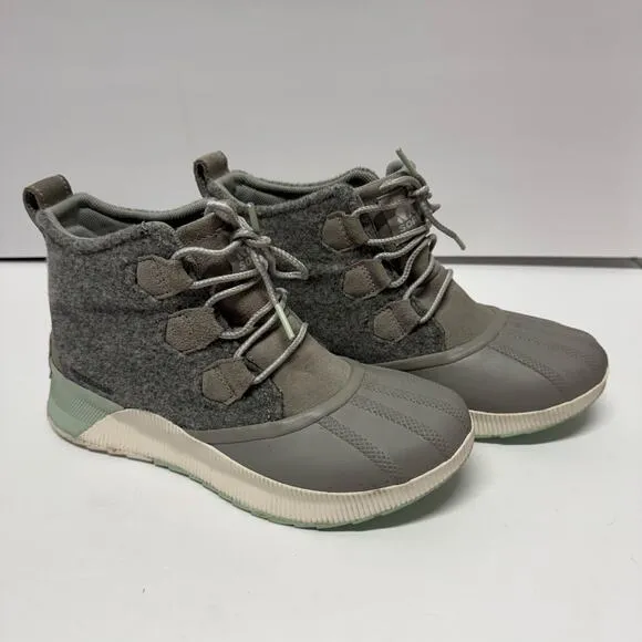 Sorel Womens Out N About III Classic Duck Winter Boots Dove Gray Rubber Size 9