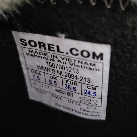 SOREL Women's Tivoli High II Canvas Winter Boots Blue Grey Green Lace Up 7.5
