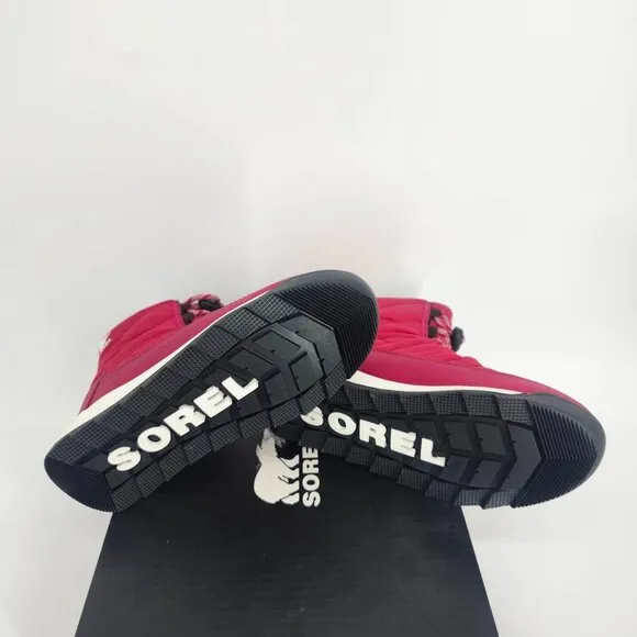 Sorel Youth Whitney II Short Lace WP Sneaker Boots Fuchsia Rush Black Size 5 NWB