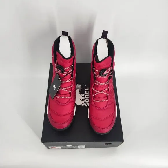 Sorel Youth Whitney II Short Lace WP Sneaker Boots Fuchsia Rush Black Size 5 NWB