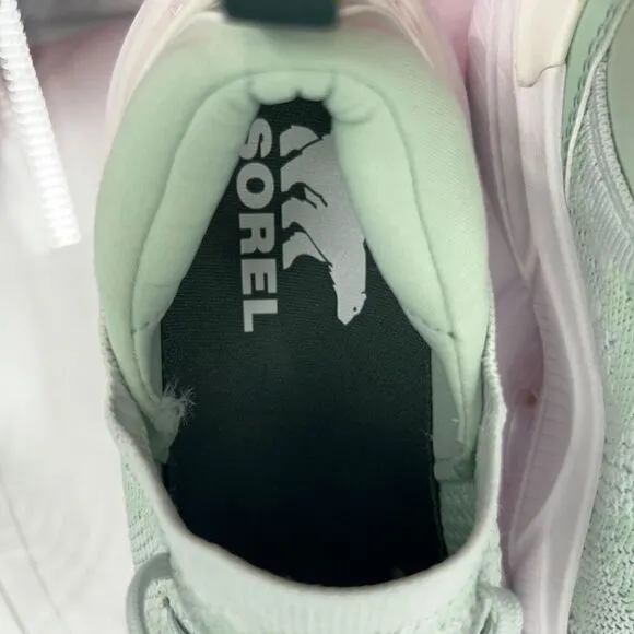 Sorel Explorer Blitz Stride Women's Size 6 Green White Lace Up Sneakers Shoes
