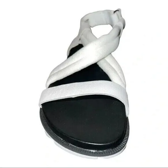 Sorel Women's Roaming Decon Sandals Sea Salt White Leather 9.5M New