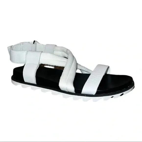 Sorel Women's Roaming Decon Sandals Sea Salt White Leather 9.5M New