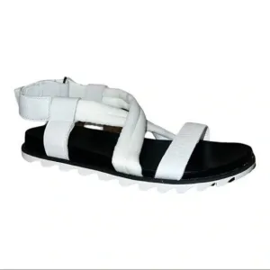 Sorel Women's Roaming Decon Sandals Sea Salt White Leather 9.5M New