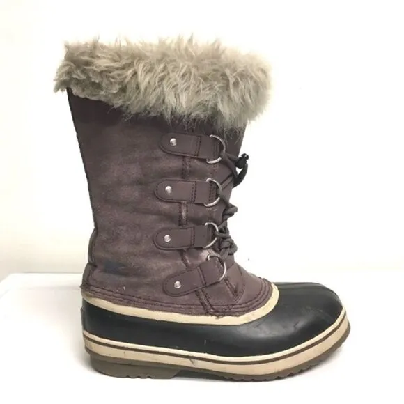 SOREL Youth Joan of Arctic Lace Up Winter Snow Boots Waterproof Purple Girl 4