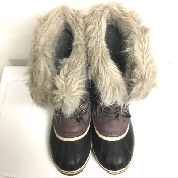 SOREL Youth Joan of Arctic Lace Up Winter Snow Boots Waterproof Purple Girl 4