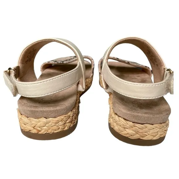 SOUL Naturalizer Dorri Wedge Snake Print Raffia Platform Sandals Size 9.5