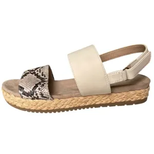 SOUL Naturalizer Dorri Wedge Snake Print Raffia Platform Sandals Size 9.5