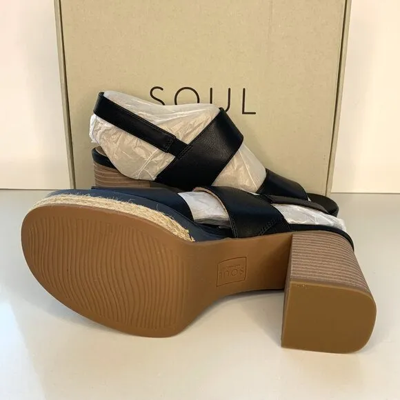 Soul Naturalizer Holly Sandals Platform Heels Black Size 9.5 NEW