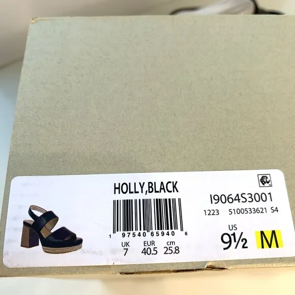 Soul Naturalizer Holly Sandals Platform Heels Black Size 9.5 NEW