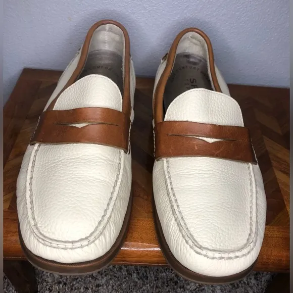 Sperry cream/brown leather loafers