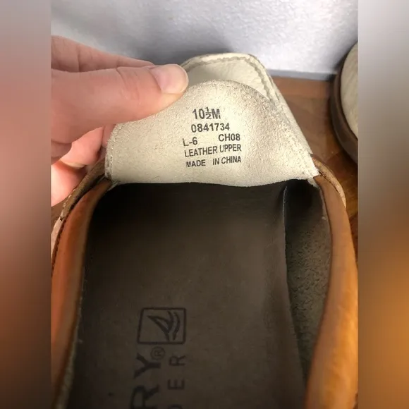 Sperry cream/brown leather loafers