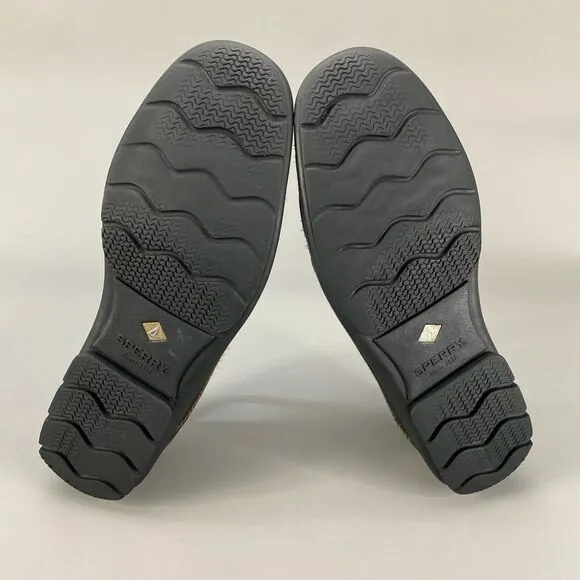 Sperry Gold Cup Men’s 9.5 M Black Leather Slip On Moc Toe Driving Loafers Casual