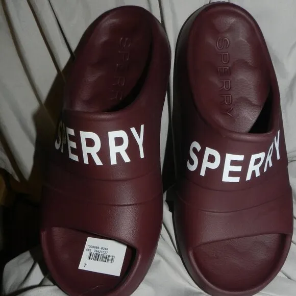 Sperry Men's float Zero Water Absorption Slide Sandals BURGUNDY 🆕NWT🏃‍♀️‍💨⚡🚚