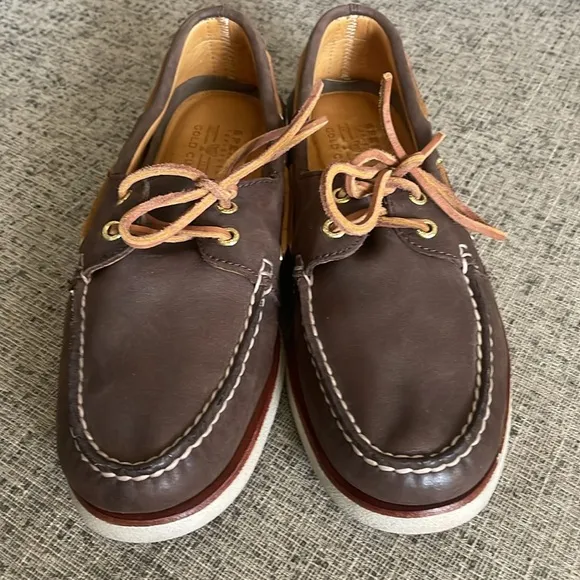 Sperry Men’s Gold Authentic Cup Loafers 2 Eye Boat Shoes Size 11