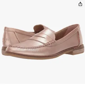 Sperry metallic all leather Rosegold loafers size 7 women’s