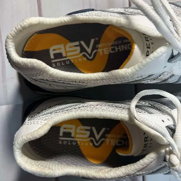 Sperry Top-Sider White Gray Athletic Sneakers Comfort Walking Shoe Men's Size 9M