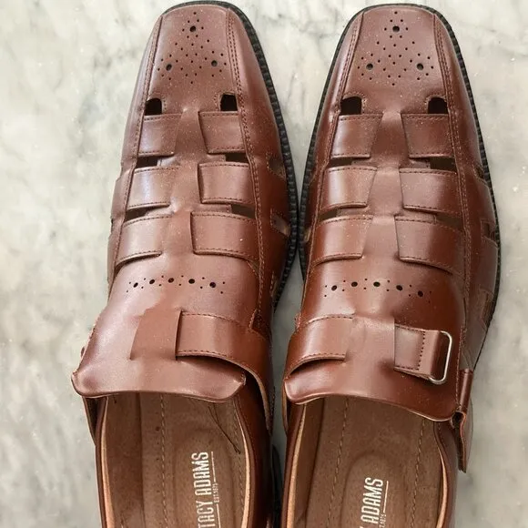 Stacy Adams &quot;Calax&quot; Dress Sandal - Size 13 M - Rich Cognac Brown - NEW!