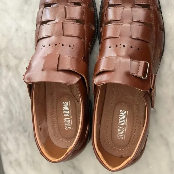 Stacy Adams &quot;Calax&quot; Dress Sandal - Size 13 M - Rich Cognac Brown - NEW!
