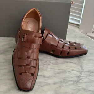 Stacy Adams &quot;Calax&quot; Dress Sandal - Size 13 M - Rich Cognac Brown - NEW!