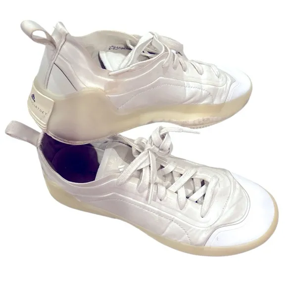 STELLA MCCARTNEY X ADIDAS TREINO MID CUT Women's WHITE CREAM Sneakers 8.5