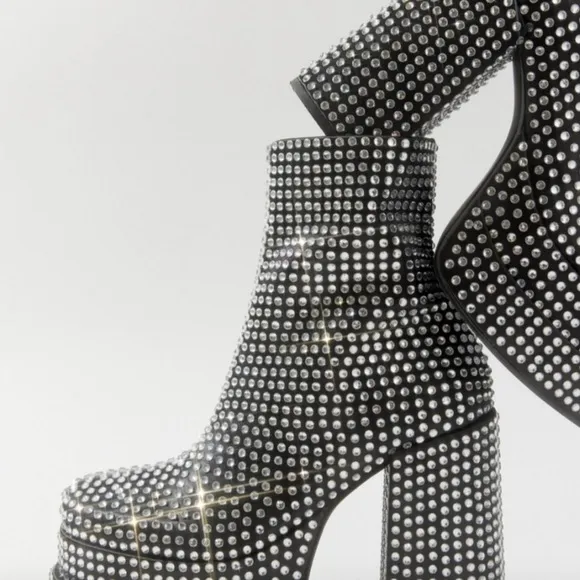 Steve Madden Cobra Rhinestone Glam Platform Boots
