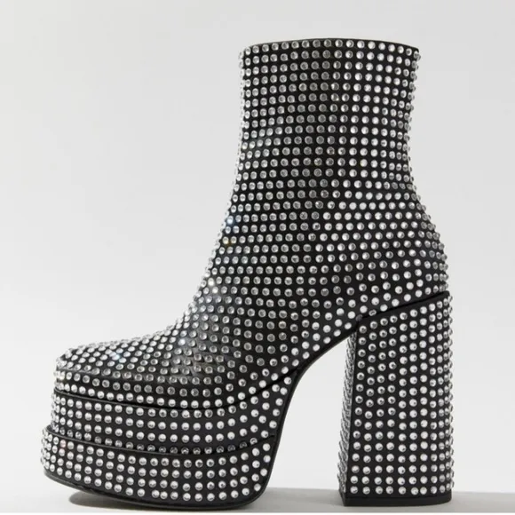 Steve Madden Cobra Rhinestone Glam Platform Boots